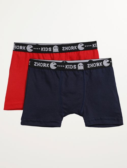 Kit Cuecas Boxer Infantil Para Menino - MARINHO/VERMELHO