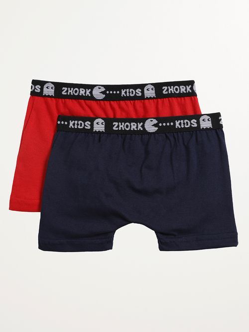 Kit Cuecas Boxer Infantil Para Menino - MARINHO/VERMELHO