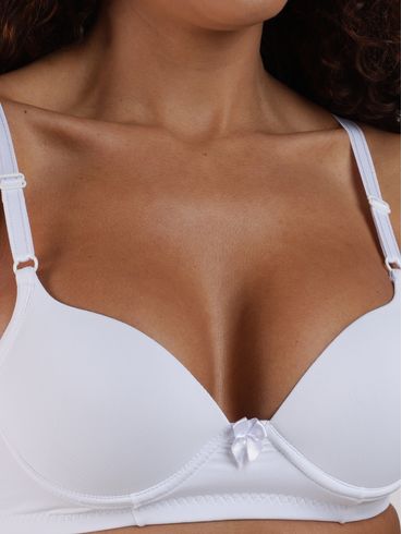 Conjunto Com Bojo e Calcinha Fio Feminino BRANCO