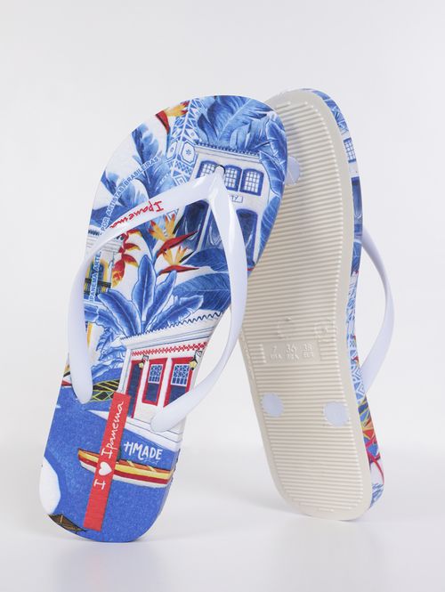 Chinelo Arte Ipanema Feminino BRANCO/AZUL
