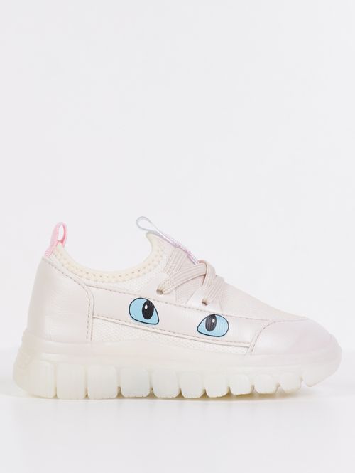 Tênis com Led Novopé Infantil Para Menina - BRANCO