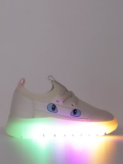 Tênis com Led Novopé Infantil Para Menina - BRANCO