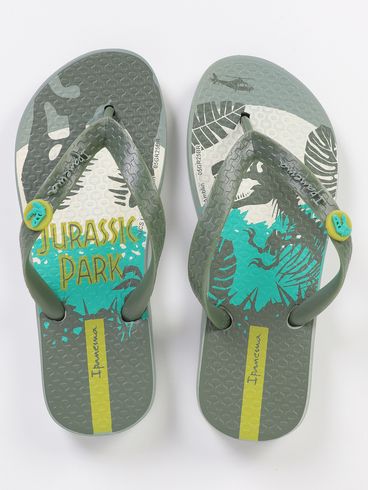 Chinelo Jurassic Park Infantil Para Menino- VERDE
