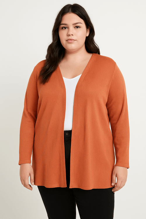 Casaco Cardigan Plus Size Feminino CARAMELO