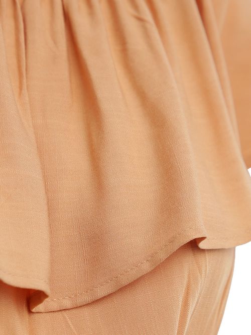 Blusa Cropped Ciganinha Feminina BEGE