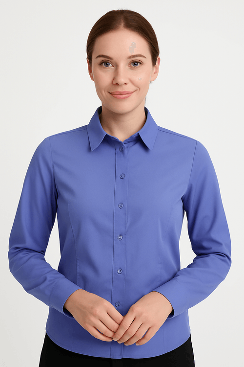 Camisa Crepe Feminina AZUL CLARO