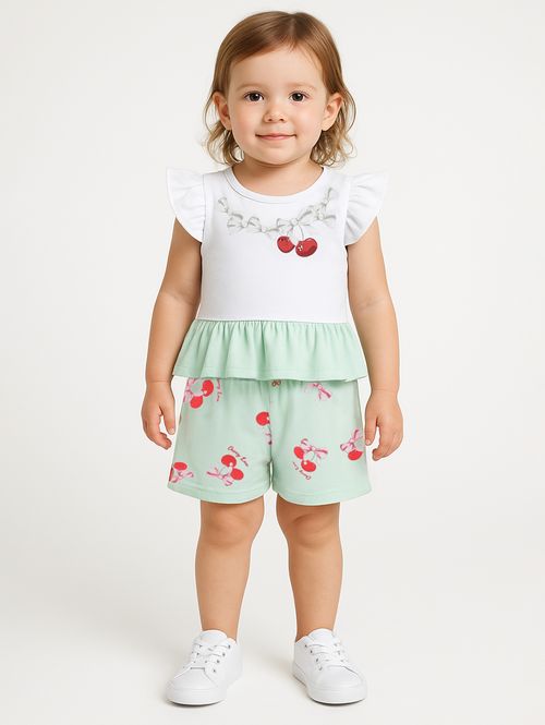 Conjunto Curto Flik Infantil Para Menina - VERDE CLARO
