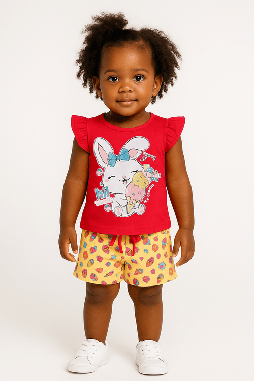 Conjunto Curto Infantil Para Menina - PINK