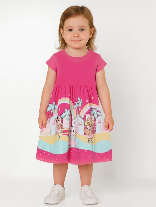 Vestido Cotton Infantil Para Menina - ROSA