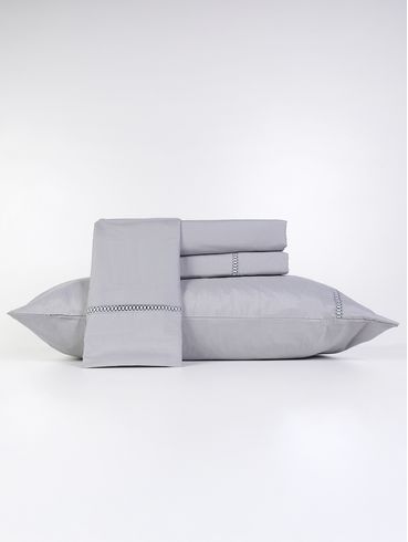 Jogo de Lençol Queen Duplo Unna CINZA