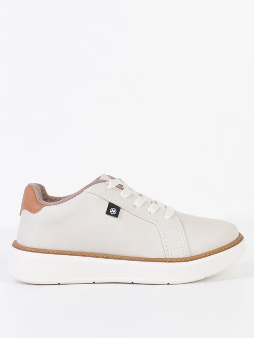 Sapatênis Molekinho Juvenil Para Menino - OFF WHITE/MARROM
