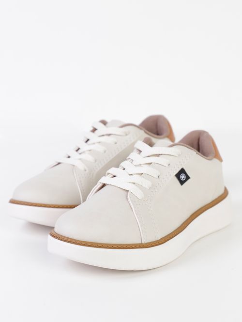 Sapatênis Molekinho Juvenil Para Menino - OFF WHITE/MARROM