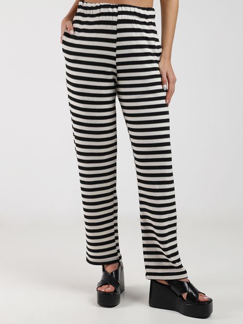 Calça Malha Pantalona Autentique Feminina PRETO/PRETO/BRANCO