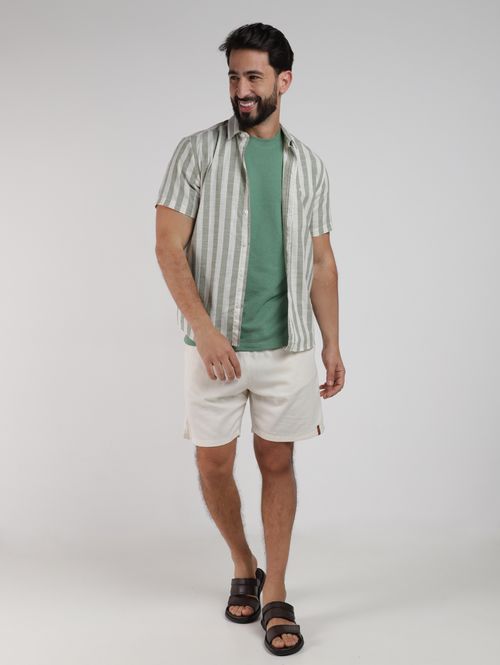Camisa Manga Curta Listrada Eletrón Masculina VERDE CLARO