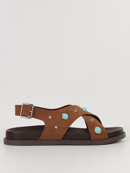 Sandália Tachas Feminina MARROM