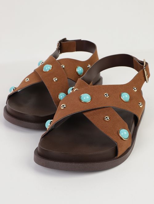 Sandália Tachas Feminina MARROM