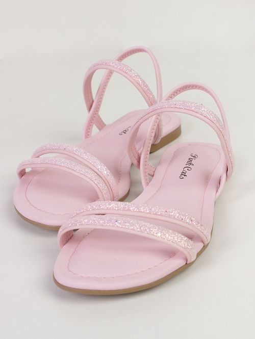 Sandália Rasteira Pink Cats Infantil Para Menina - ROSA