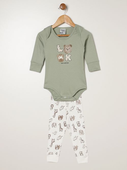 Conjunto Sudine Infantil Para Bebê - VERDE