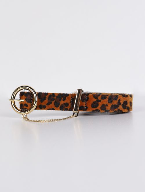 Cinto Animal Print Feminino CARAMELO