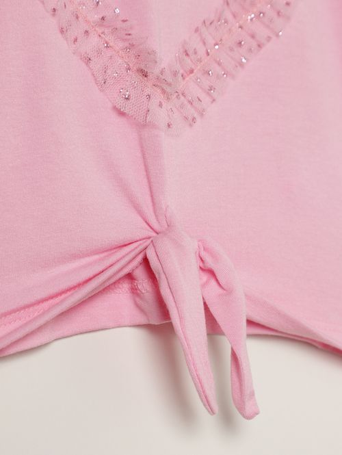 Blusa Manga Curta Infantil Para Menina - ROSA