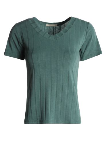 Blusa Canelada Manga Curta Feminina VERDE