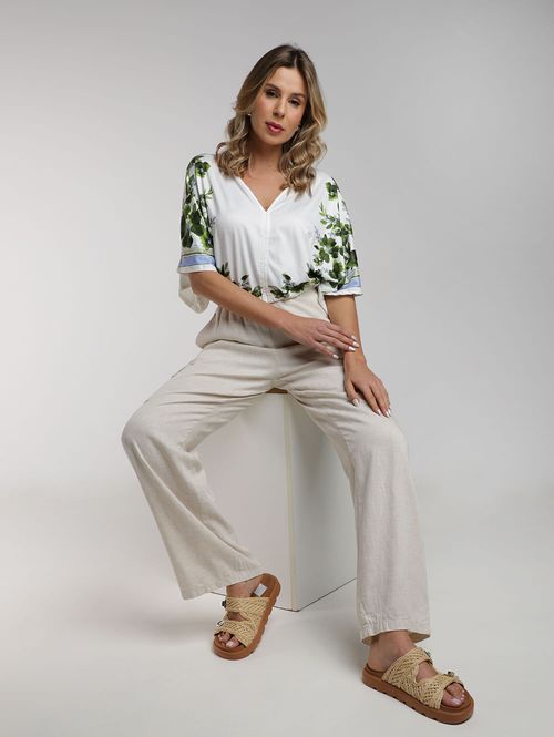 Blusa Manga Morcego Feminina OFF WHITE