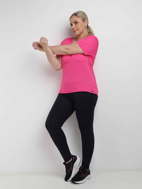 Blusa Manga Curta Plus Size Feminina PINK