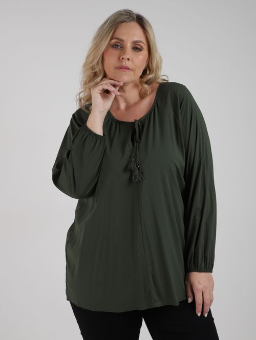 Blusa Manga Longa Plus Size Feminina VERDE