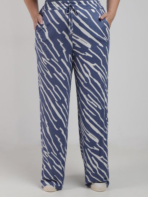Calça Wide Leg Autentique Plus Size Feminina AZUL