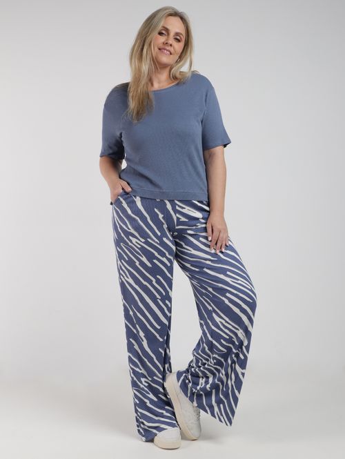 Calça Wide Leg Autentique Plus Size Feminina AZUL