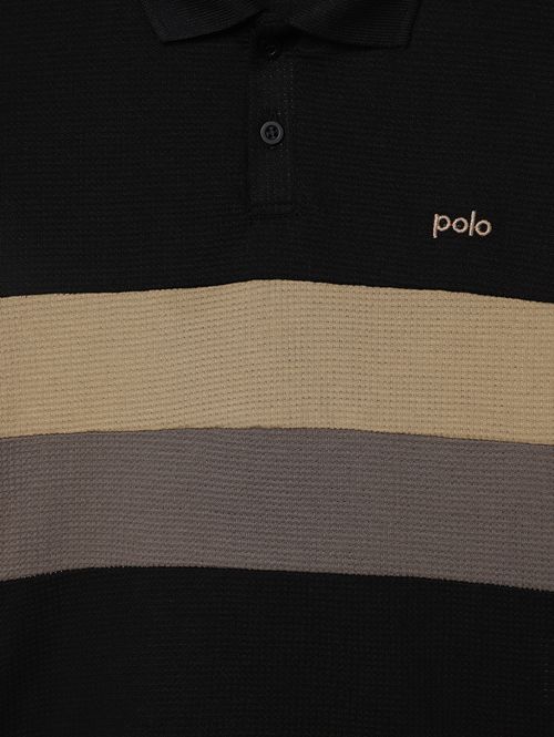 Polo Malha Manga Curta Infantil Para Menino - PRETO