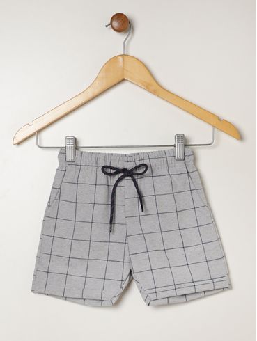 Bermuda Sarja Xadrez Infantil Para Menino - MESCLA
