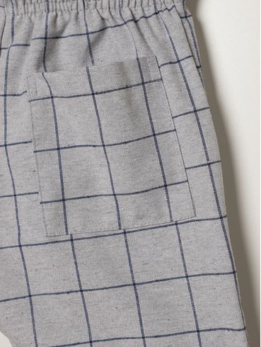 Bermuda Sarja Xadrez Infantil Para Menino - MESCLA