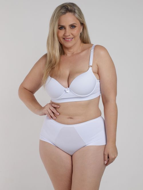 Conjunto Lingerie Fio Duplo Plus Size Feminino BRANCO