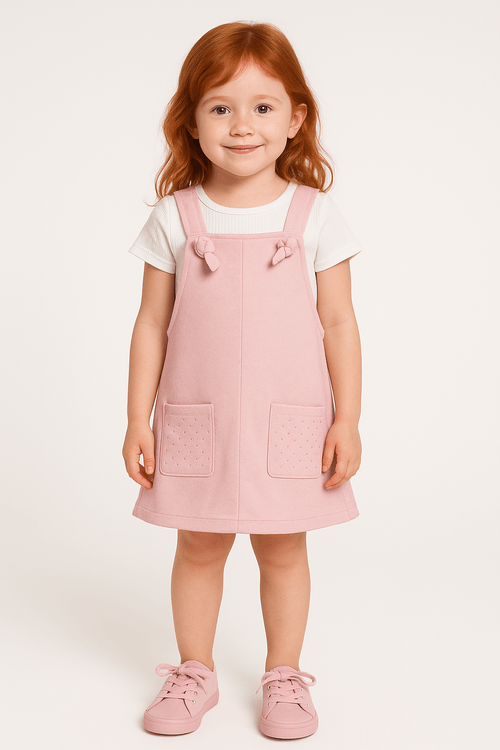 Salopete Moletinho Infantil Para Menina - ROSA CLARO