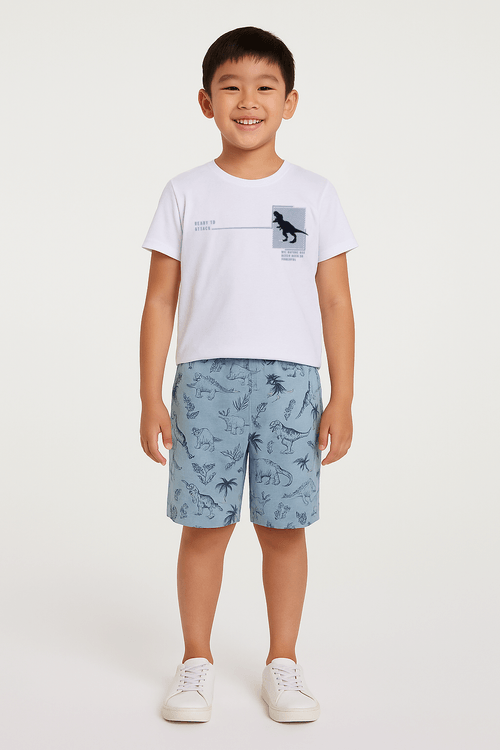 Conjunto Curto Kid+ Infantil Para Menino - BRANCO