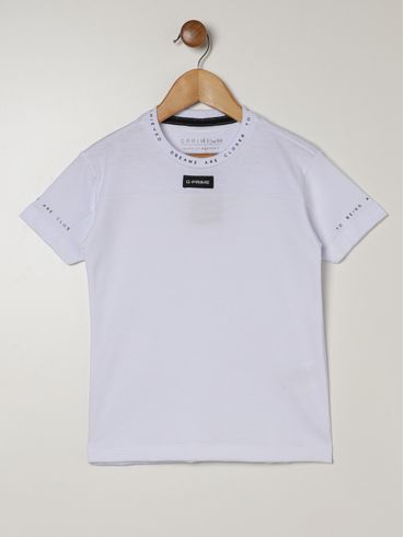 Camiseta Manga Curta Infantil Para Menino - BRANCO
