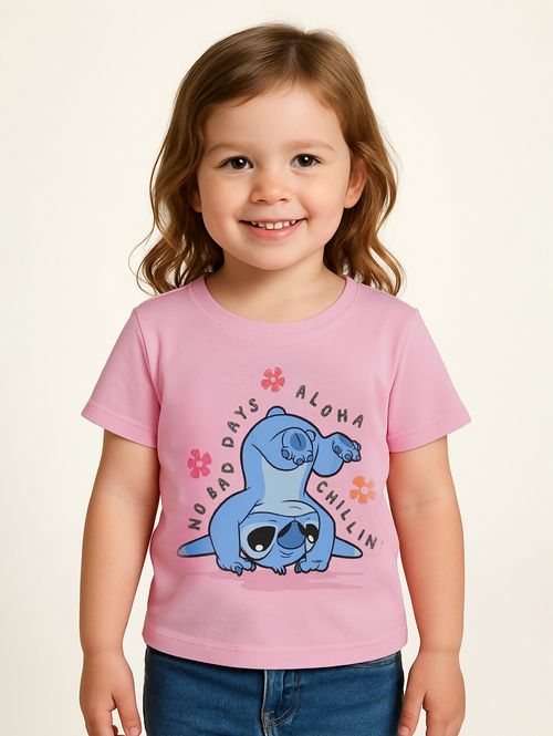 Blusa Cropped Stitch Infantil Para Menina - ROSA