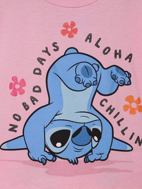 Blusa Cropped Stitch Infantil Para Menina - ROSA