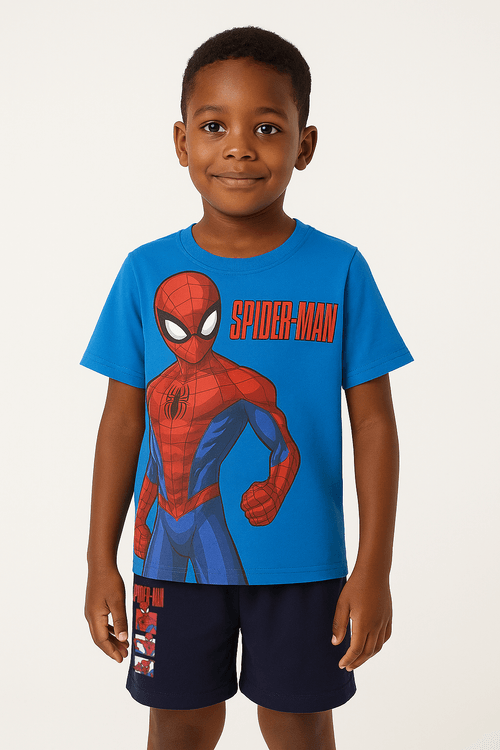 Conjunto Curto Spiderman Infantil Para Menino - AZUL