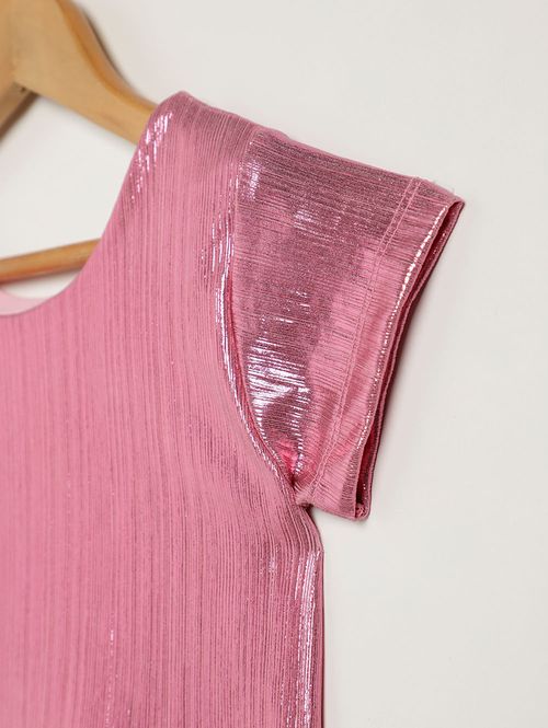 Blusa Manga Curta Cropped Infantil Para Menina - ROSA