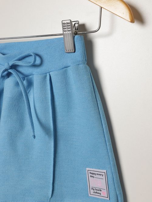 Short Saia Moletinho Juvenil Para Menina - AZUL