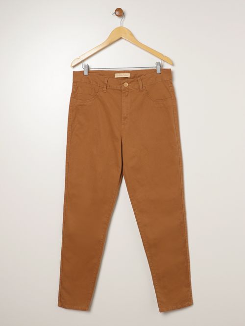 Calça Cigarrete Sarja Plus Size Feminina CARAMELO