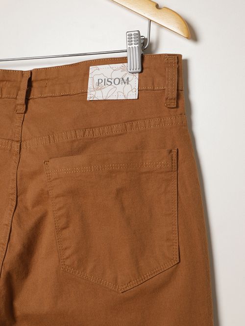 Calça Cigarrete Sarja Plus Size Feminina CARAMELO