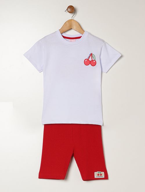 Conjunto Curto Infantil Para Menina - BRANCO