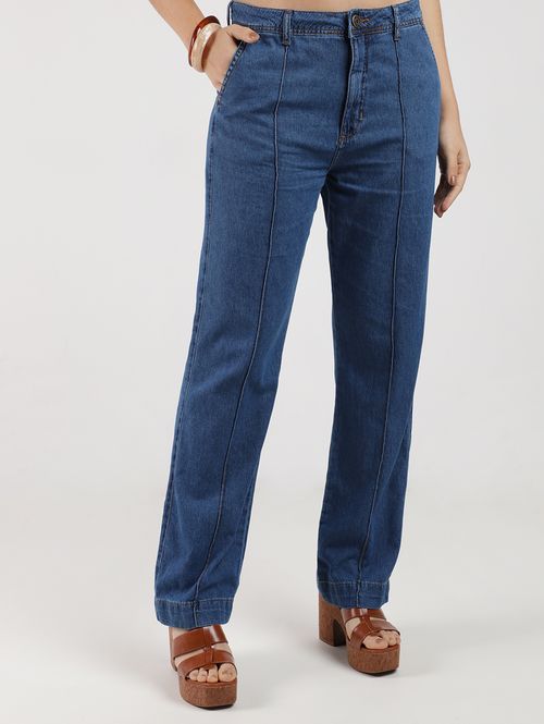 Calça Jeans Reta Frizos Autentique Feminina AZUL