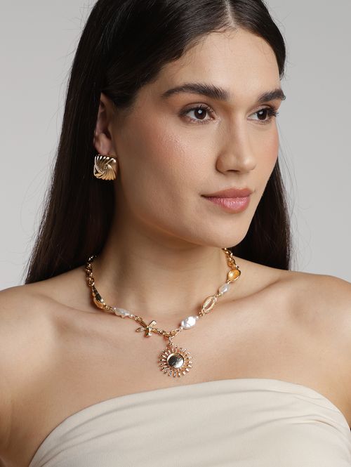 Colar Mix Pingentes do Mar DOURADO