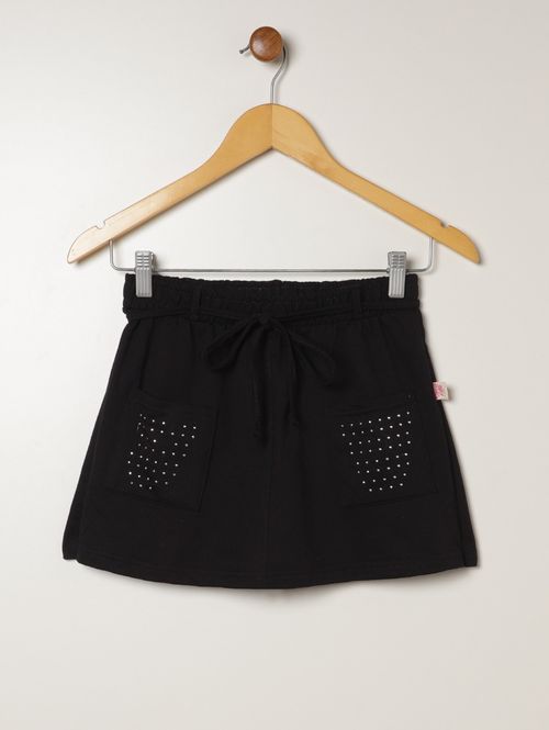 Short Moletinho Juvenil Para Menina - PRETO