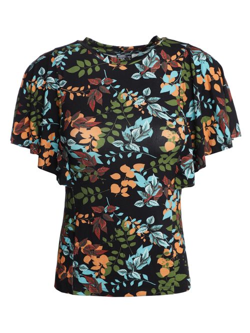 Blusa Malha Viscose Manga Curta Feminina PRETO