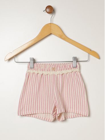Short Moletinho Infantil Para Menina - ROSA